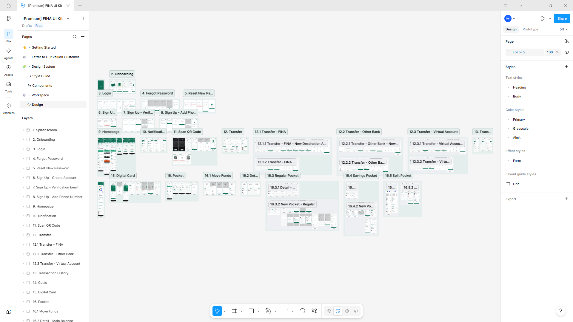 FINA 170+ Screen UI Kit in Figma